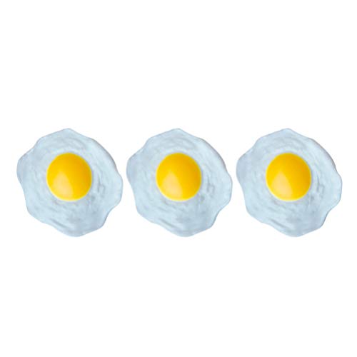NUOBESTY Aesthetic Rug 3pcs Easter Stress Toys Artificial Fried Egg Fake Fried Egg Novelty Squeeze Toys for Kids Children Birthday Easter Party Favors Semi Circle Bath Mat - Image 1