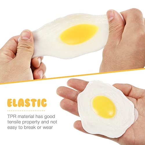 NUOBESTY Aesthetic Rug 3pcs Easter Stress Toys Artificial Fried Egg Fake Fried Egg Novelty Squeeze Toys for Kids Children Birthday Easter Party Favors Semi Circle Bath Mat - Image 3