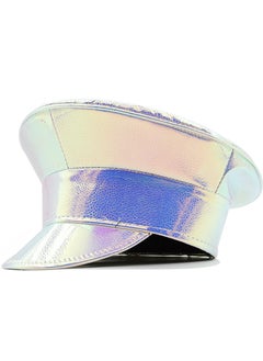 Colorful Laser-Paint Flat Cap Womens Party PU Beret02 02