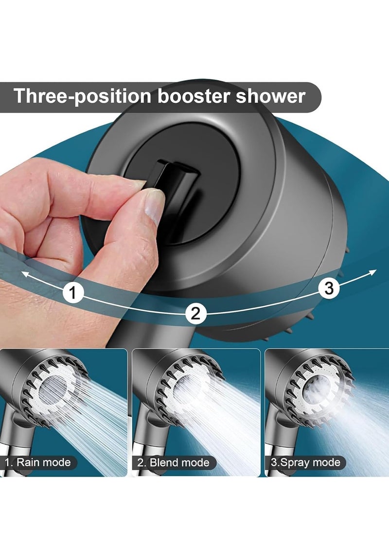 Toshionics Turbo charged Shower Filter Shower Head High Pressure Bathroom Accessories Set to Remove Chlorine and Impurities, Massages Scalp to Anti Hairfall and Dry Skin and Skin Beauty Multifunctional Shower  - Image 3