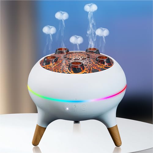 BLOIMP Essential Oil Diffuser 250MLJellyfish Diffuser Air Humidifiers Sound Pickup Ultrasonic Aromatherapy Diffuser Remote Control 7 Color Lights for Home Bedroom Office HotelWhite - Image 2