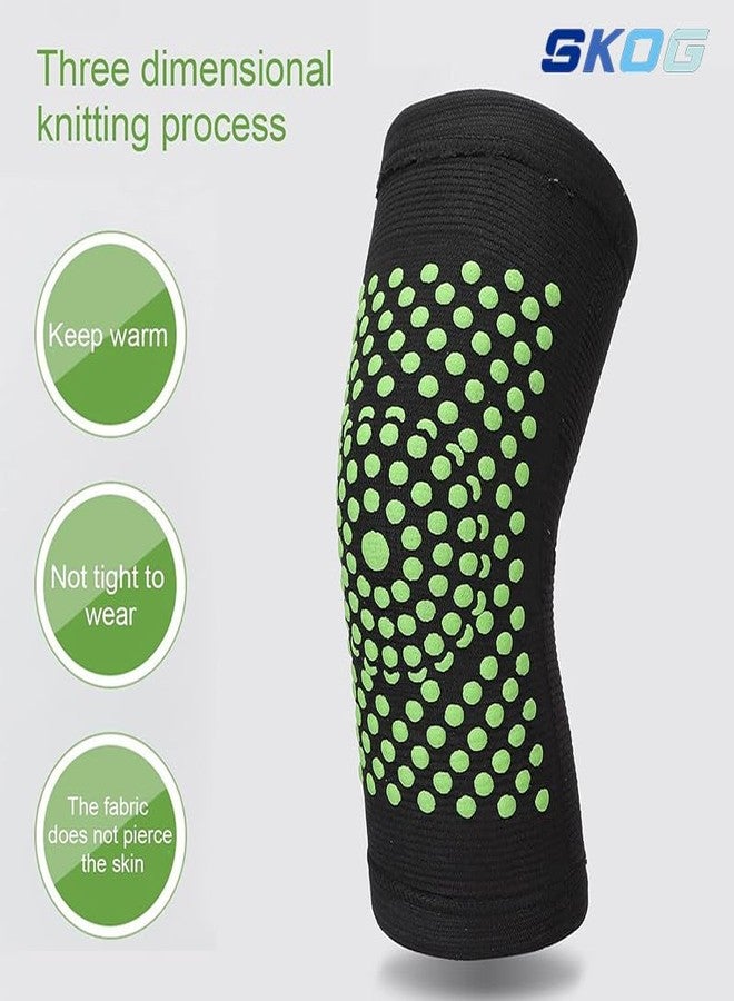 سكوج كمّ داعم للركبة مصنوع من نسيج محبوك مقاوم للبرد، مرن، يساعد على تخفيف آلام المفاصل | مثالي لليوغا | الجري | التمارين الرياضية | ركوب الدراجات | المشي | النوم | يدعم التعافي والأنشطة الرياضية - Image 3