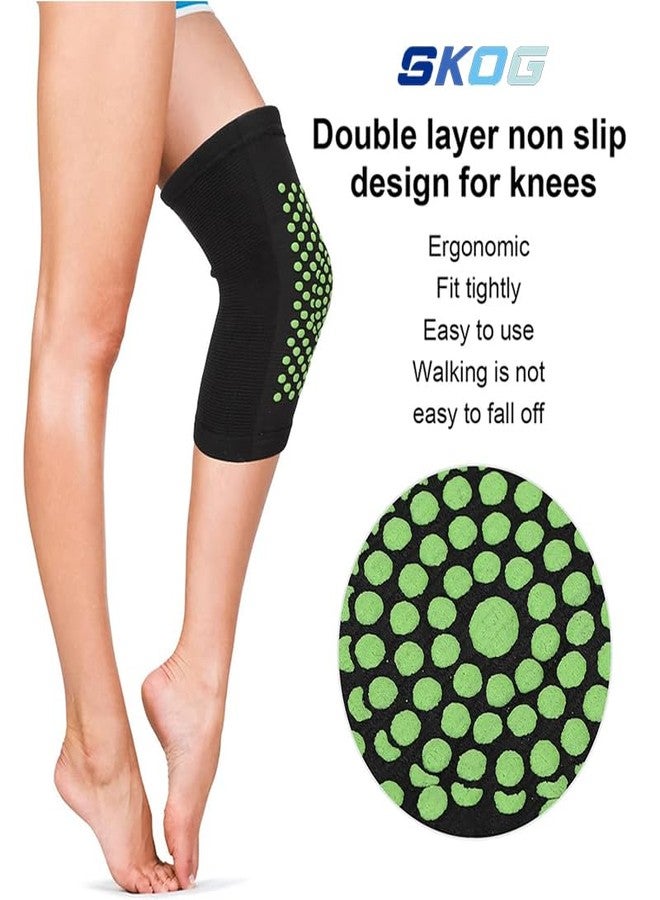 سكوج كمّ داعم للركبة مصنوع من نسيج محبوك مقاوم للبرد، مرن، يساعد على تخفيف آلام المفاصل | مثالي لليوغا | الجري | التمارين الرياضية | ركوب الدراجات | المشي | النوم | يدعم التعافي والأنشطة الرياضية - Image 2