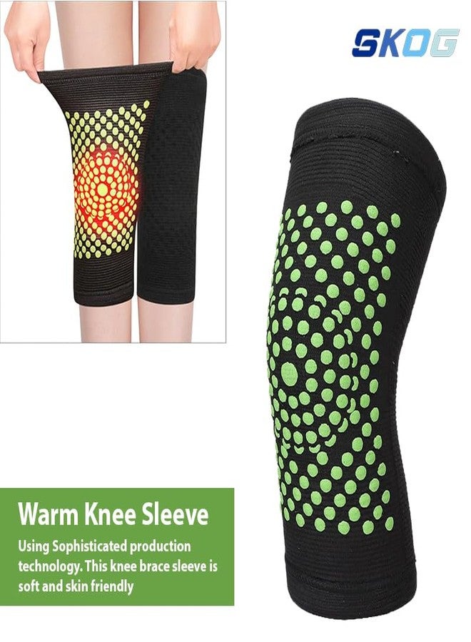 سكوج كمّ داعم للركبة مصنوع من نسيج محبوك مقاوم للبرد، مرن، يساعد على تخفيف آلام المفاصل | مثالي لليوغا | الجري | التمارين الرياضية | ركوب الدراجات | المشي | النوم | يدعم التعافي والأنشطة الرياضية - Image 4