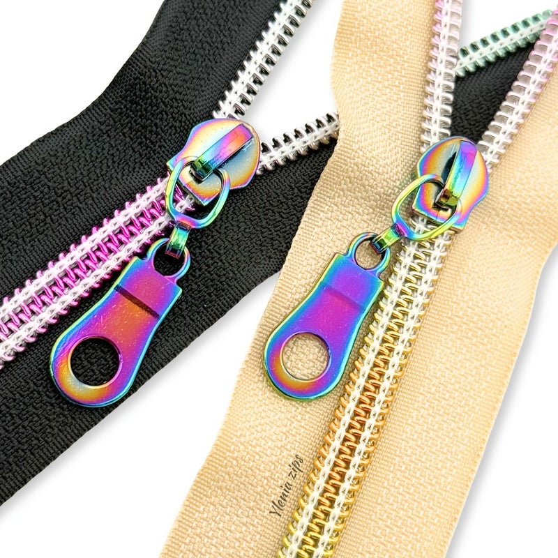 سحاب قوس قزح بخمسة رؤوس، لون 2، للحقائب والملابس اليدوية - Image 4
