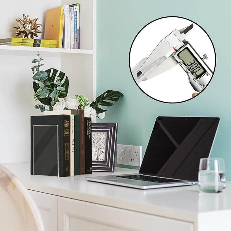 HappyHapi Book Ends Acrylic Bookends for Shelves, Clear Book Holder Stand, Non-Skid Decorative Bookend, Study Book Organizer for Home Library Office, 5 x 5 x 7.3 in (6 Pair/ 12 Pcs, Large) - Image 5