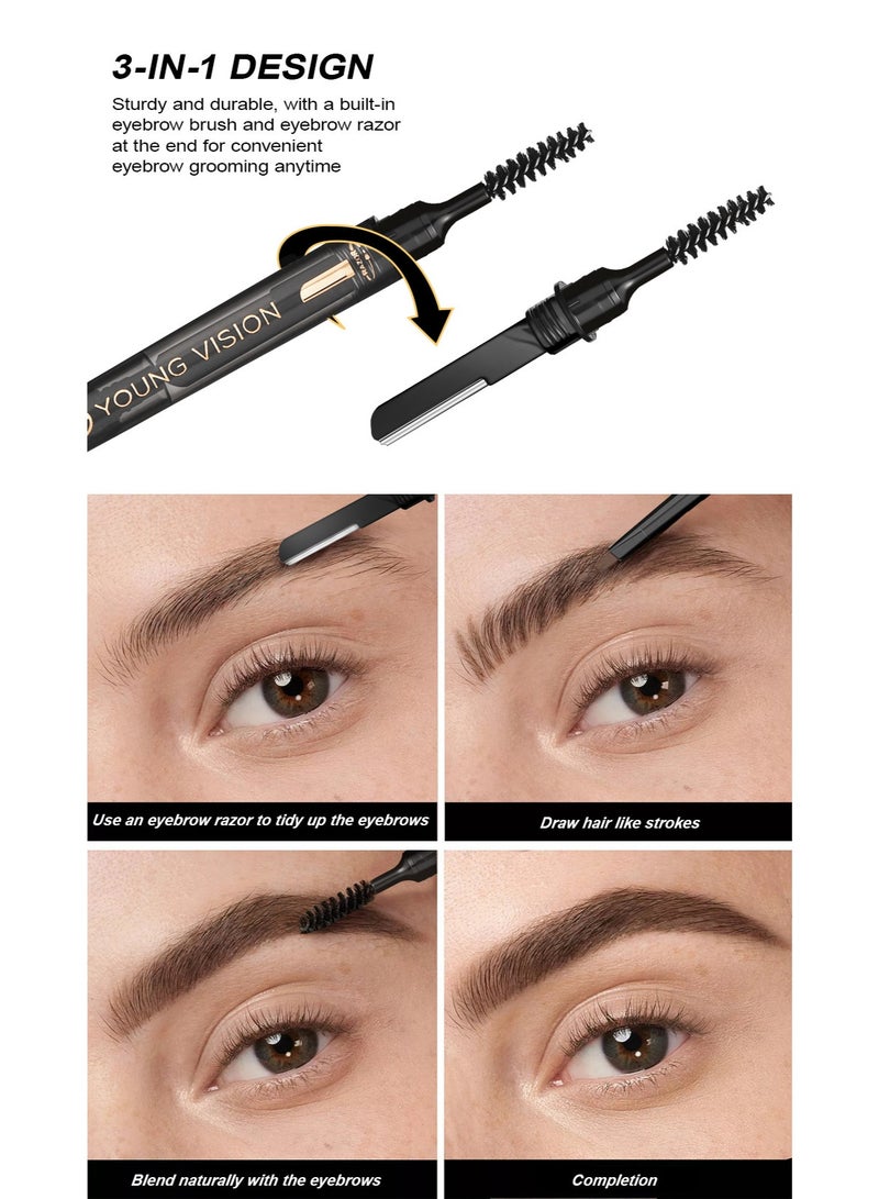 YOUNG VISION 01young VISION Misty Effect 3-in-1 Eyebrow Pencil, Brush, and Razor - Image 3