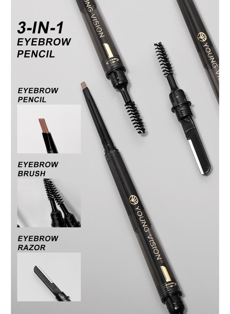 YOUNG VISION 01young VISION Misty Effect 3-in-1 Eyebrow Pencil, Brush, and Razor - Image 4