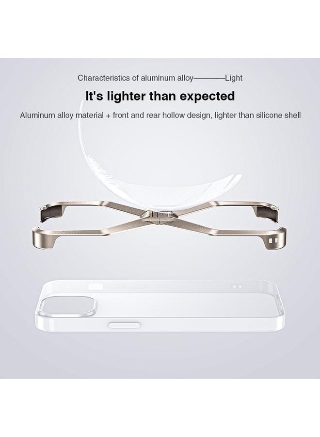 S-TOP Case For iPhone 15 Pro Frameless X-shaped Metal Phone Case - Image 5