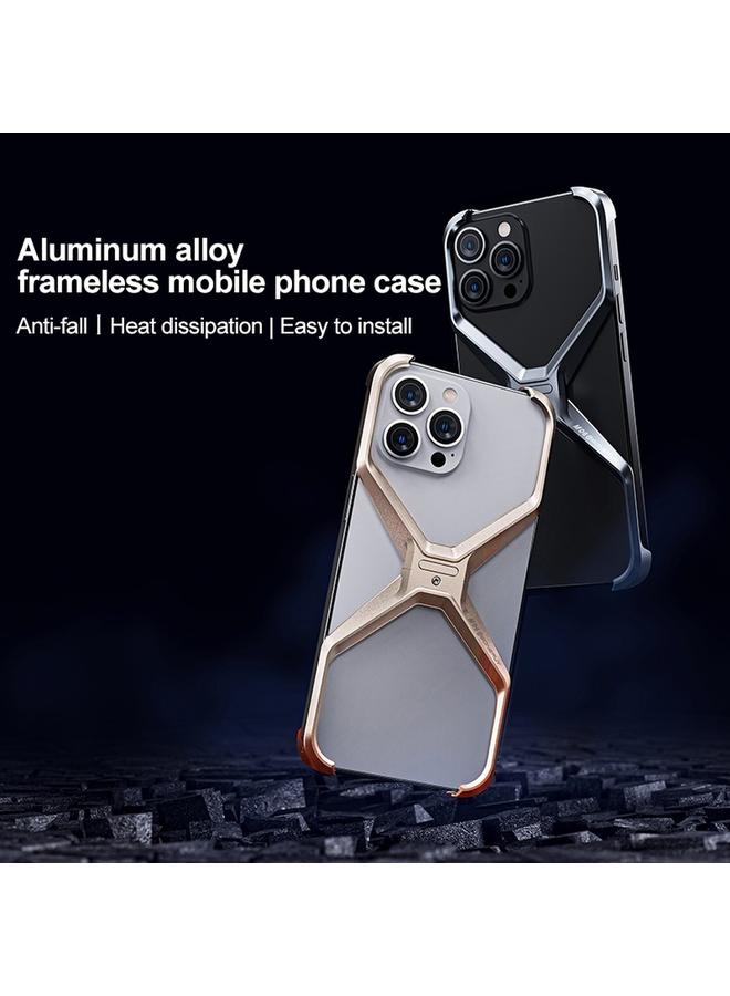 S-TOP Case For iPhone 15 Pro Frameless X-shaped Metal Phone Case - Image 2