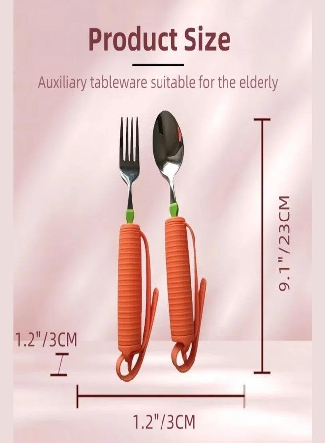 UKYCEORA Assisted Dining Tableware Set, Suitable for Elderly, Alzheimer's or Rehabilitation People, Fork,Spoon, Bowl.(Green) - Image 5