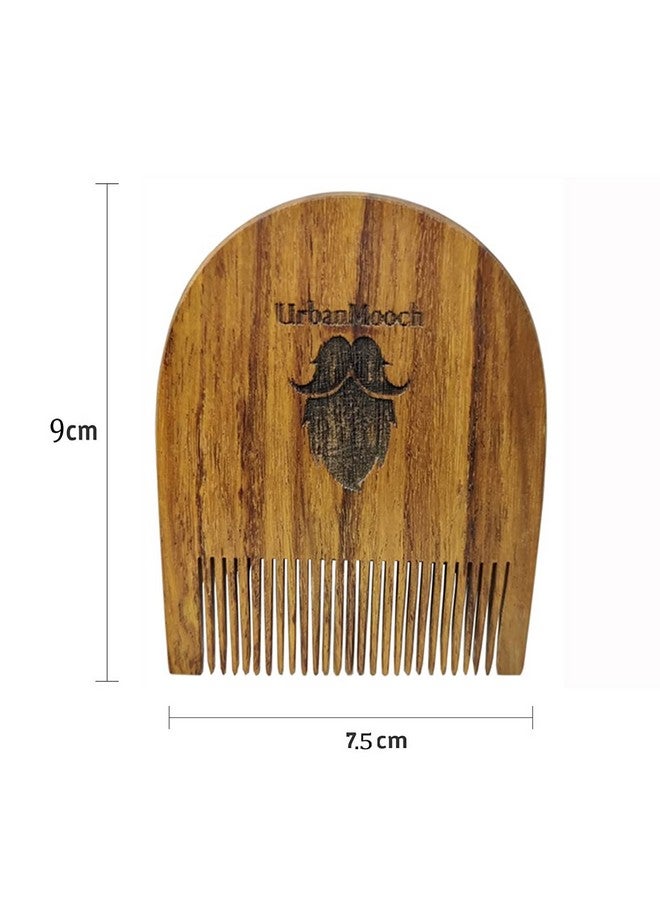 UrbanMooch Handcrafted Sheesham Wood U Shape Beard Comb | Style Your Beard Hassle-Free | Pocket-Size Elegant Comb For Hair & Beard Styling | Light Weight For Healthy & Stylish Beard - Image 2