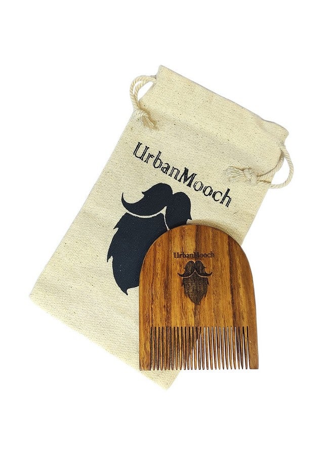 UrbanMooch Handcrafted Sheesham Wood U Shape Beard Comb | Style Your Beard Hassle-Free | Pocket-Size Elegant Comb For Hair & Beard Styling | Light Weight For Healthy & Stylish Beard - Image 1