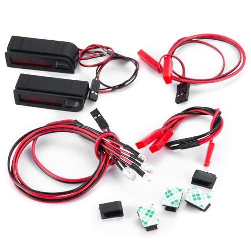 RCHUBAM 110 Front and Rear Complete Light Set RC LED Light Headlights Taillight Kit Compatible with TRX Slash 110 RC Crawler Car - Image 1