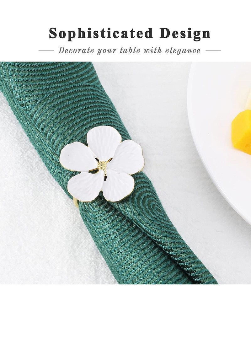 Excefore Napkin Rings, Table Alloy Petal Napkin, Buckle Napkin Ring, Flowers Dinner Tables Rings, Elegant Ornament  - Image 5