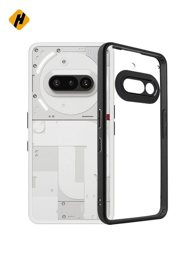 HuHa Protective Cover For Nothing Phone 3a Frosted TPU Hybrid Transparent PC Phone Case (Black)  - Image 1