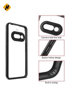 HuHa Protective Cover For Nothing Phone 3a Frosted TPU Hybrid Transparent PC Phone Case (Black)  - Image 3