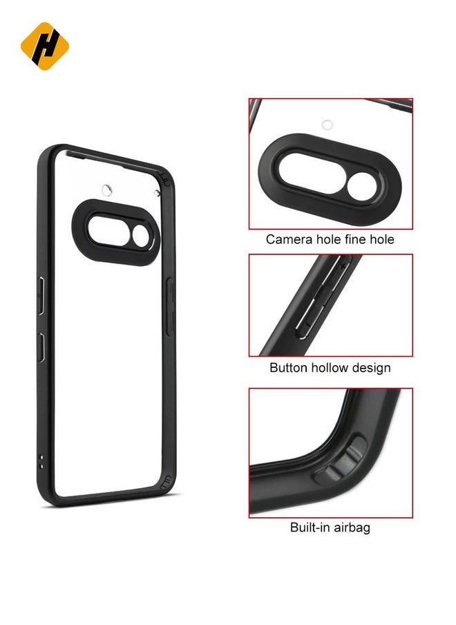 HuHa Protective Cover For Nothing Phone 3a Frosted TPU Hybrid Transparent PC Phone Case (Black)  - Image 3