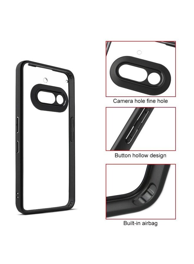HuHa For Nothing Phone 3a Frosted TPU Hybrid Transparent PC Phone Case(Black)  - Image 3
