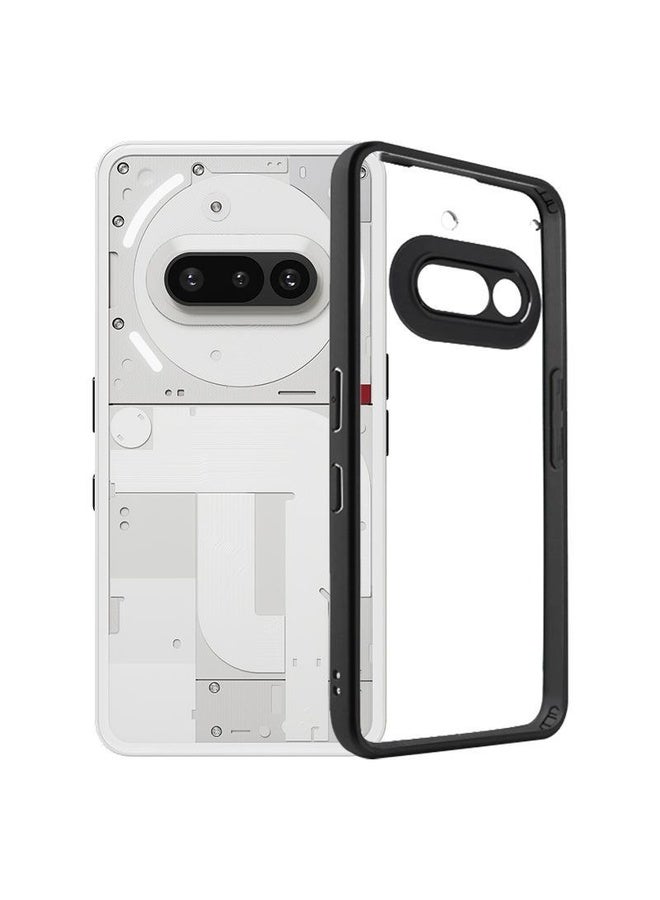 HuHa For Nothing Phone 3a Frosted TPU Hybrid Transparent PC Phone Case(Black)  - Image 1