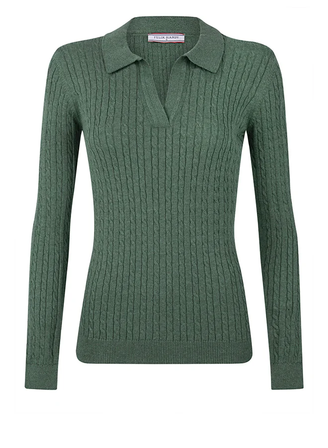 FELIX HARDY Pullover with Polo Collar