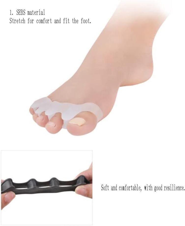 مستقيم الأصابع، أداة لفصل الأصابع، وسادات للعظام المتوسطة، مستقيم للأصابع المتداخلة، مصحح للكعب المتورم، تخفيف ألم مفصل القدم الأمامي - Image 4