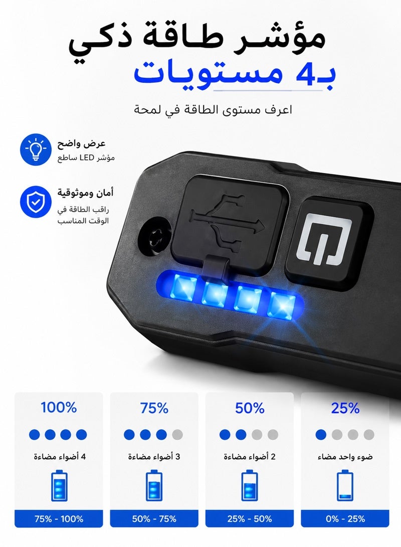 نييكام ضوء خلفي ذكي للدراجة مع استشعار تلقائي للفرامل، وميض تحذيري فائق السطوع، و9 أوضاع RGB، وشحن سريع USB-C، ومقاوم للماء IPX4، وشاشة بطارية رقمية لسلامة ركوب الدراجات على الطرق والجبال والليل - Image 3