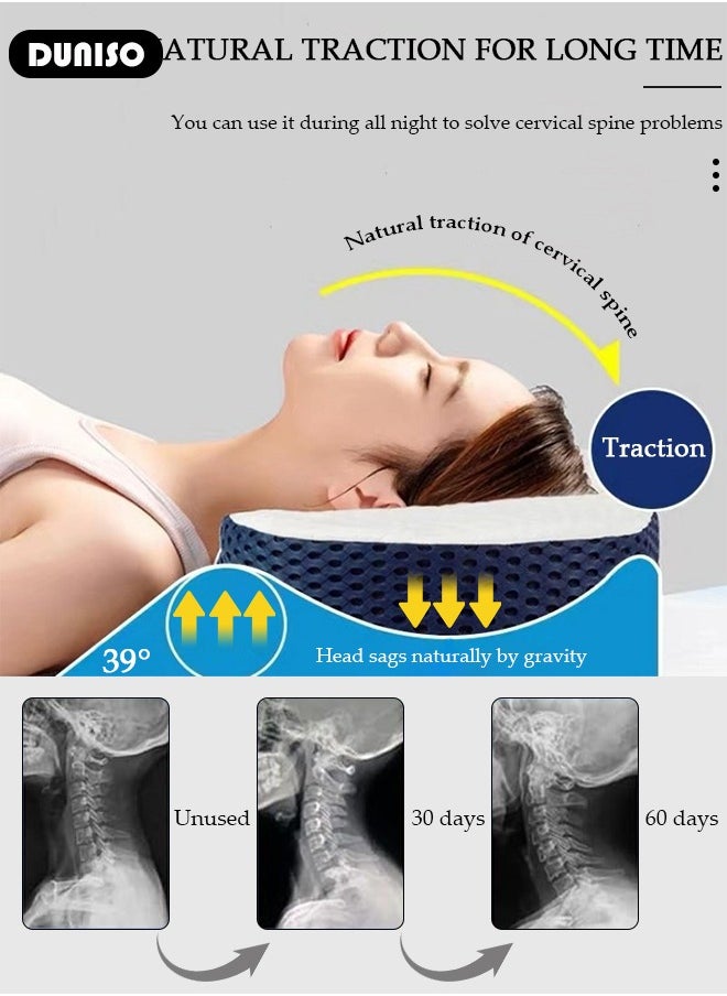DUNISO Memory Foam Neck Pillow, Adjustable Ergonomic Cervical Pillow for Sleeping, Shoulder Support And Pain Relief Bed Pillow, Orthopedic Neck Pillow with Washable Cover for Side, Back, Stomach Sleepers  - Image 5