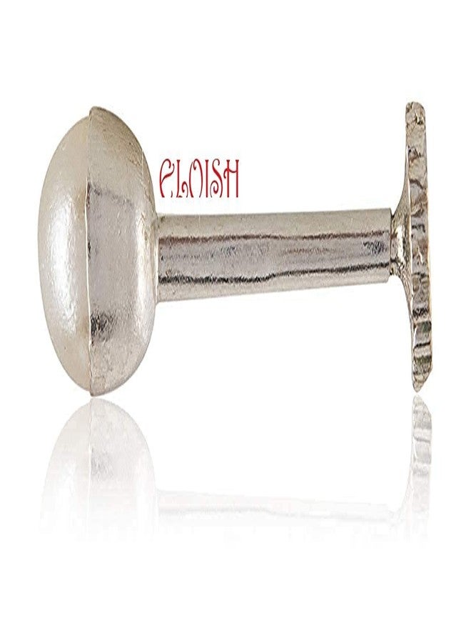ELOISH 92.5 Sterling Silver Pearl Nose Pin for Women and Girls.(SILVER ORNAMENTS 0.100 GRAMS) (2 MM PEARL SIZE) - Image 3