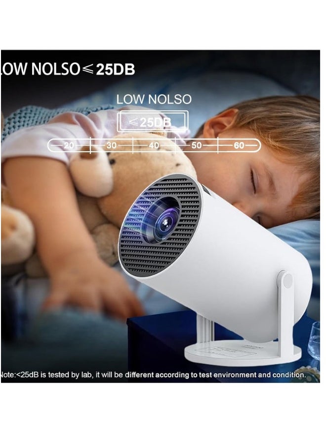 DUSALA - HY300 Pro Mini Projector – Portable Smart Projector with 180° Rotation, 4K+ Support, WiFi 6 (5G), Bluetooth 5.0, Auto Keystone – Compatible with Android 13.0, TV Stick, HDMI, USB, TF, Audio - Image 1