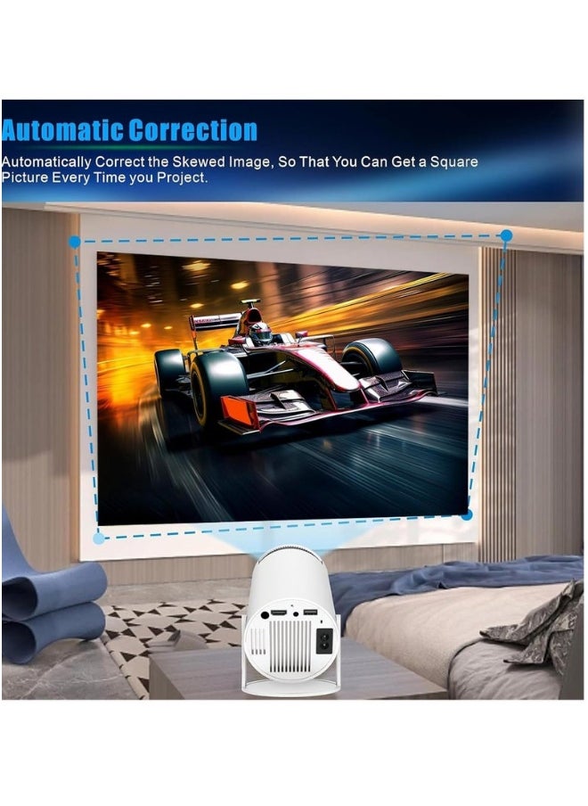 DUSALA - HY300 Pro Mini Projector – Portable Smart Projector with 180° Rotation, 4K+ Support, WiFi 6 (5G), Bluetooth 5.0, Auto Keystone – Compatible with Android 13.0, TV Stick, HDMI, USB, TF, Audio - Image 1
