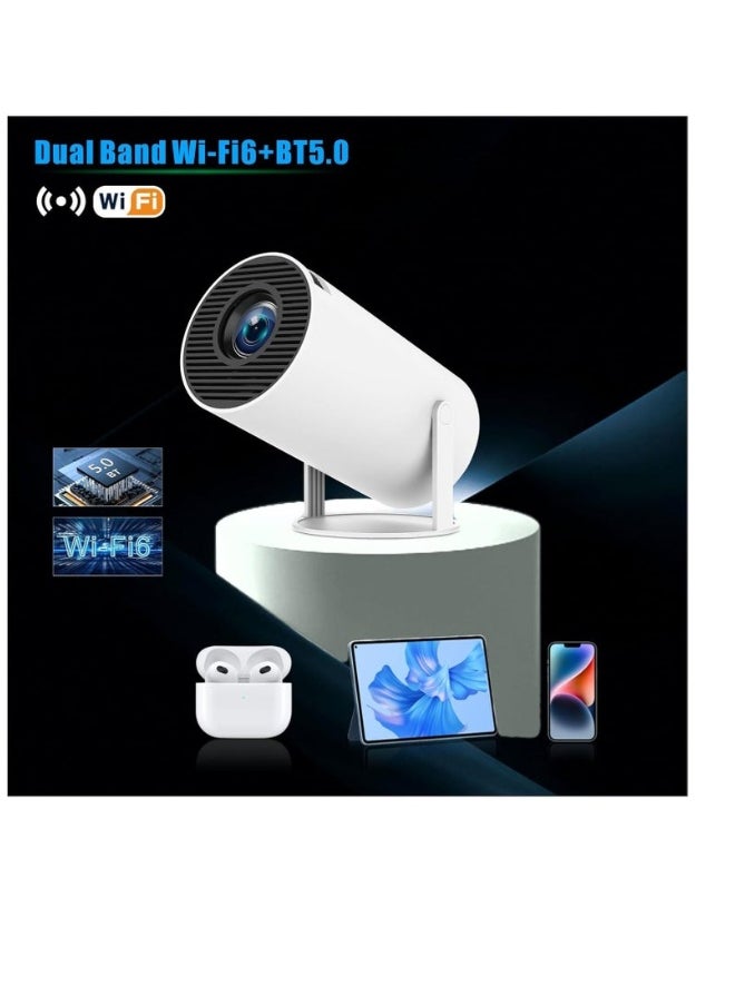 DUSALA - HY300 Pro Mini Projector – Portable Smart Projector with 180° Rotation, 4K+ Support, WiFi 6 (5G), Bluetooth 5.0, Auto Keystone – Compatible with Android 13.0, TV Stick, HDMI, USB, TF, Audio - Image 1