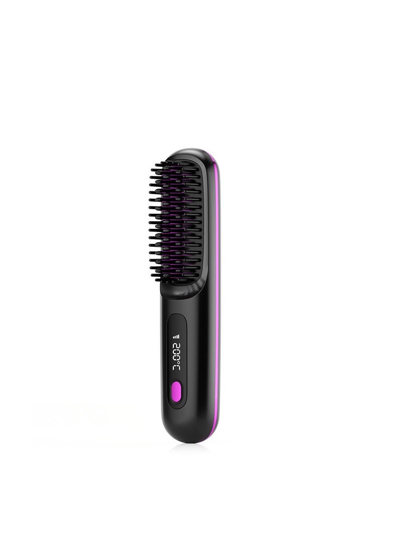 LCD Wireless Hair Straightening Comb, Ceramic Electronic Comb Portable Hair Straightening Comb - Image 1