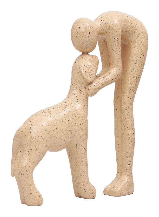 Joogour Dog Sculpture & Man Statue - Cute Home Decor Accents, Sandstone Dog Decor for Shelf, Office & Living Room, Thoughtful Memorial Gift for Pet Lovers - Image 1