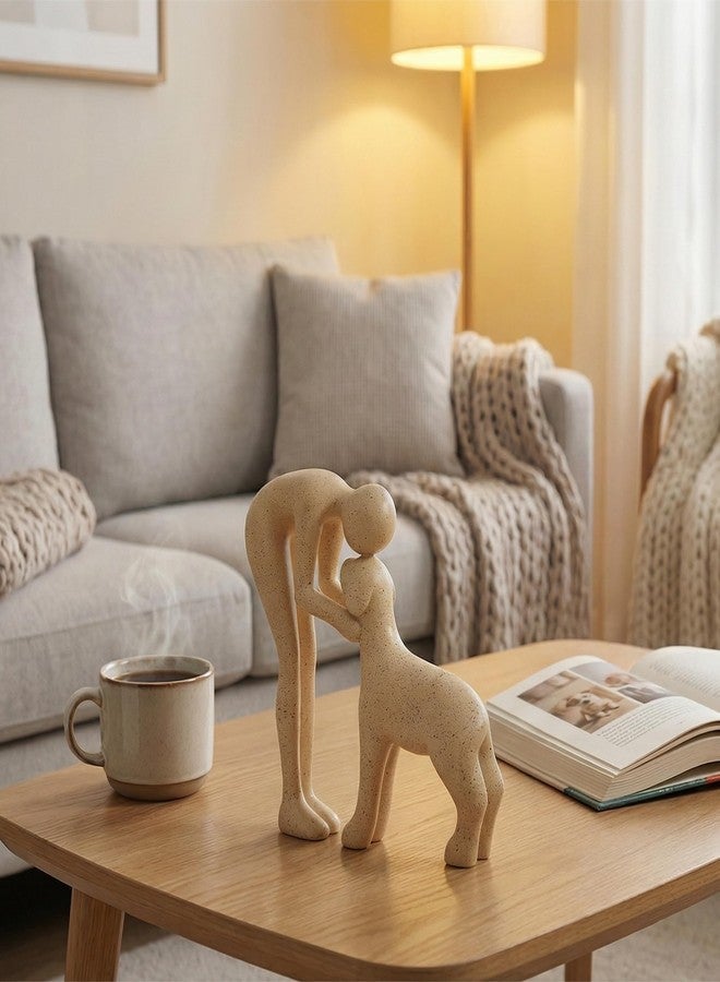 Joogour Dog Sculpture & Man Statue - Cute Home Decor Accents, Sandstone Dog Decor for Shelf, Office & Living Room, Thoughtful Memorial Gift for Pet Lovers - Image 5