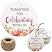 Mr.Mug Thank You Floral Tags 100pcs for Wedding Birthday Baby Showers Parties Paper Gift Tags with Jute String - Image 1