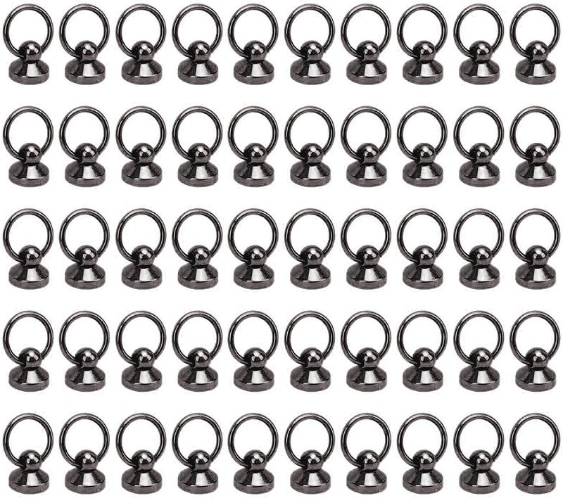 Pull Ring Rivet Zinc Alloy Screwback Round Head Rivets for Leather Projects, 50 Sets for Phone Case Belt Bag (Gold) (Silver) (Silver Black) - Image 3