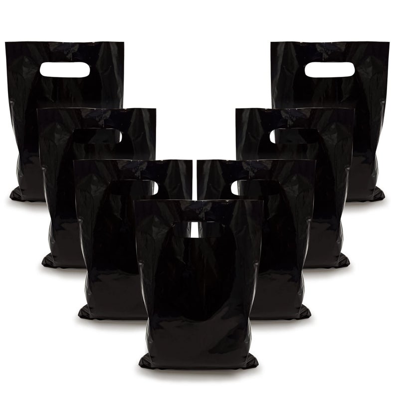TOSPARTY 40PCS Black Plastic Gift Bags Candy Bag Die Cut Bags are Sturdy Party Assorted Plastic Gift Bag - Image 1