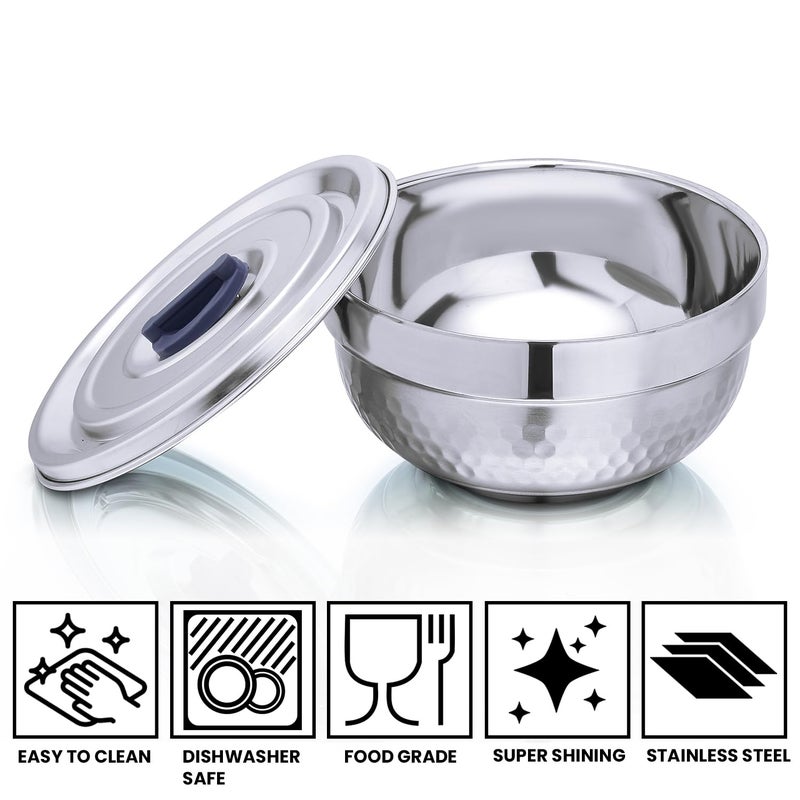 Celltone Microwave Safe 304 Stainless Steel Food Container FridgetoOven Bowl with Vacuum Freshness Seal ComboSet of400ml570ml 850ml - Image 2