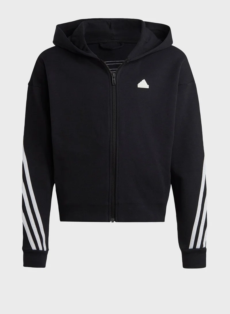 Adidas Kids 3 Stripe Future Icon Hoodie