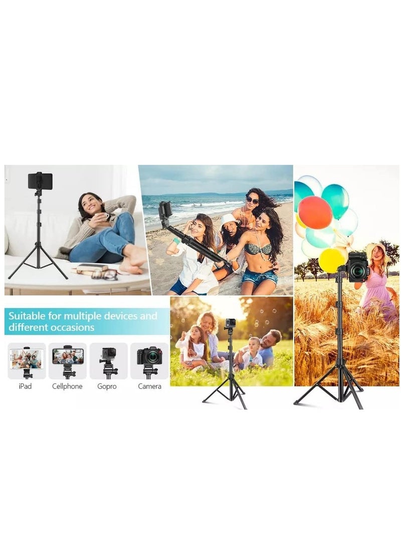 Jmary Jmary MT36 Selfie Stick Phone Tripod 67" Extendable Travel Tripod Stand with Phone Clip 1.7 meter Tripod for Video Shooting vlog  - Image 5