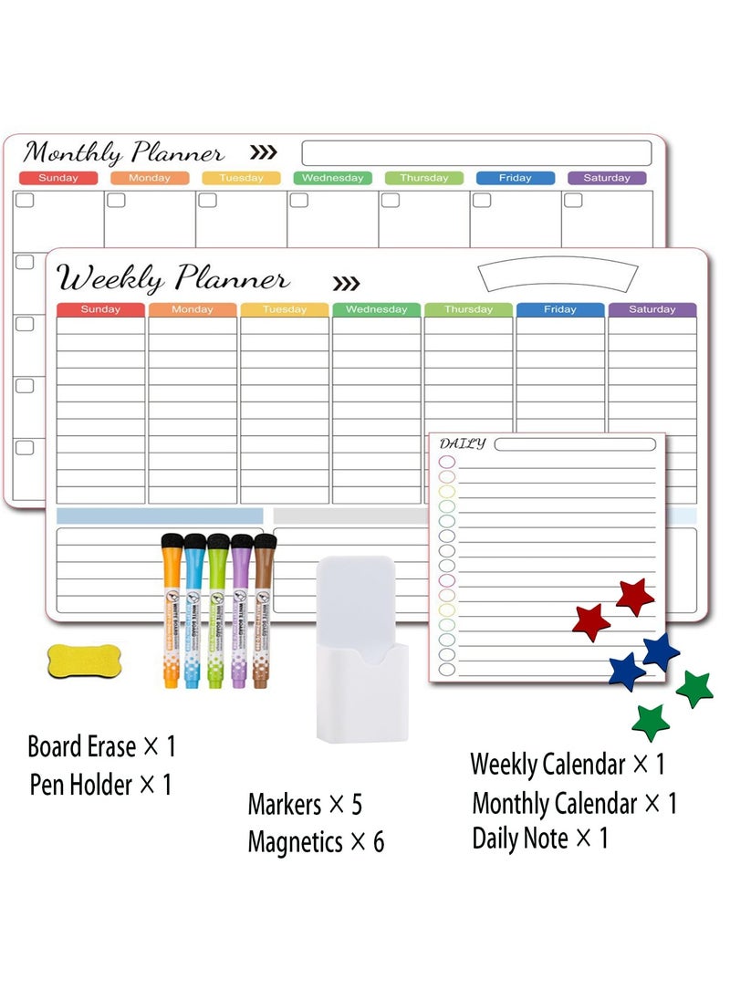 XiuWoo Magnetic Dry Erase Refrigerator Calendar with Markers 16" X 12" Monthly Weekly Fridge Calendar and Today List, Fridge Whiteboard with Back Magnet White  - Image 5