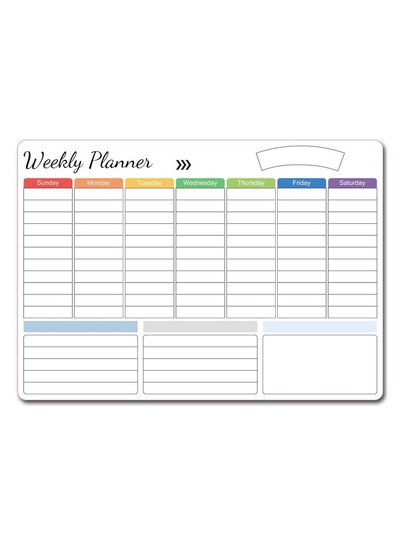 Magnetic Dry Erase Refrigerator Calendar with Markers 16" X 12" Monthly Weekly Fridge Calendar and Today List, Fridge Whiteboard with Back Magnet White