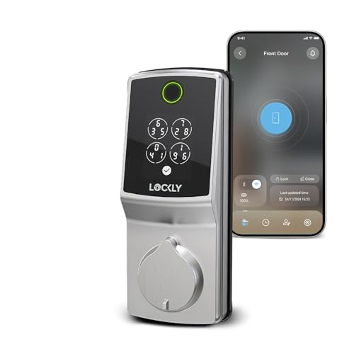 Lockly Secure Pro (2025 Latest Version), Smart Lock with Built-in Wi-Fi, New-Gen Fingerprint Door Lock, Keyless Entry Deadbolt, PIN Genie Keypad, Auto Lock, App Remote Control, Easy Installation