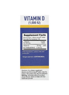 Superior Source Superior Source, D3, Extra Strength, 25 mcg (1,000 IU), 100 MicroLingual® Instant Dissolve Tablets  - Image 2