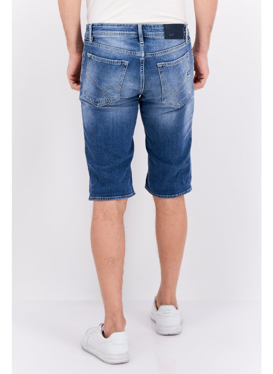 GAS - Men  Washed Denim Shorts, Light Blue - Image 1