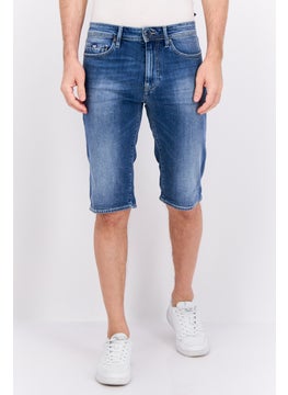 Men  Washed Denim Shorts, Light Blue
