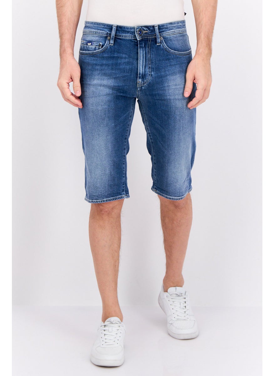 GAS - Men  Washed Denim Shorts, Light Blue - Image 1
