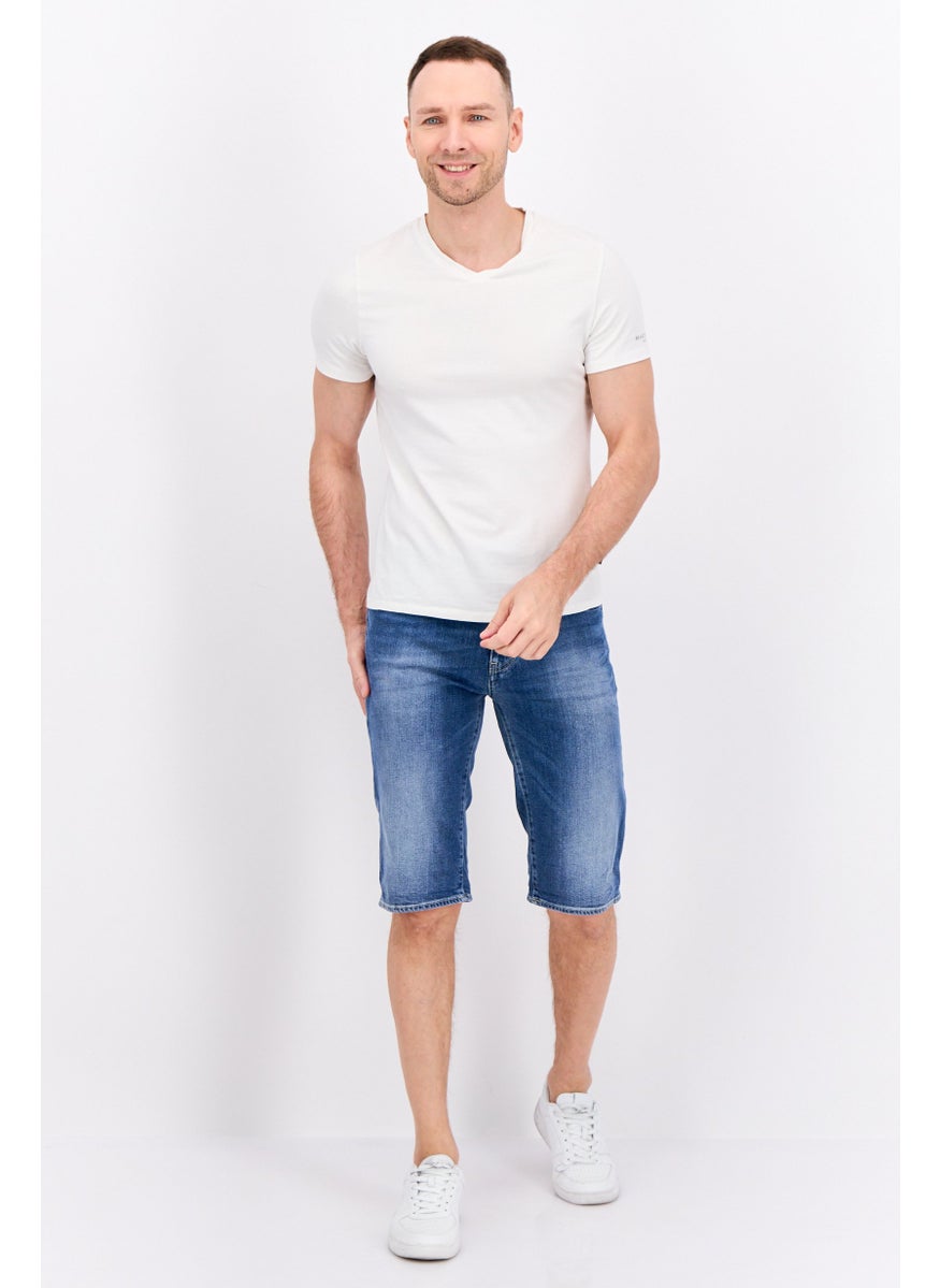 GAS - Men  Washed Denim Shorts, Light Blue - Image 1