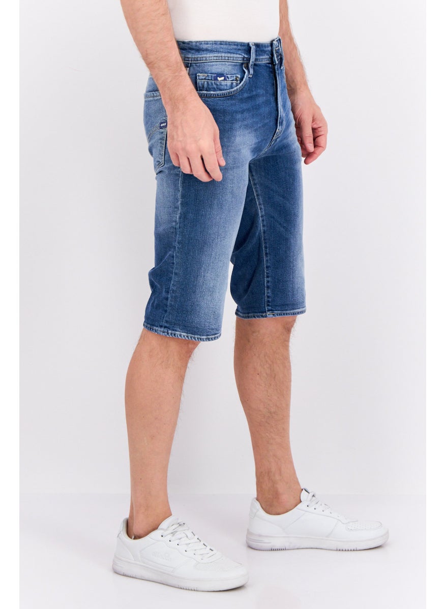 GAS - Men  Washed Denim Shorts, Light Blue - Image 1